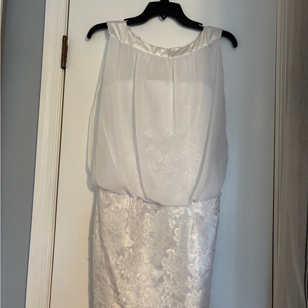 Jessica McClintock White Lace Cocktail/ Prom dress
